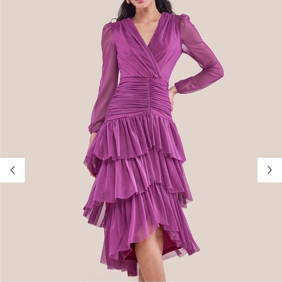 Goddiva Gathered Tiered Maxi Dress - Picture 1 of 2